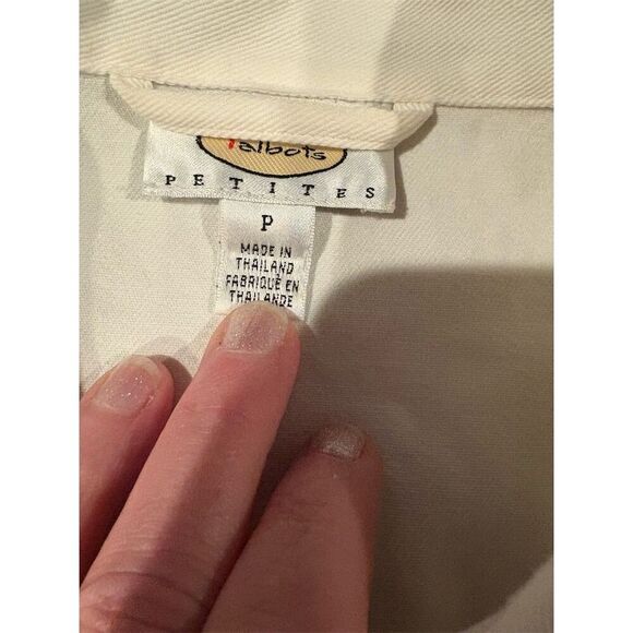 Talbots Women's Petite Ivory Denim Jacket Size S Casual Spring - Picture 9 of 11